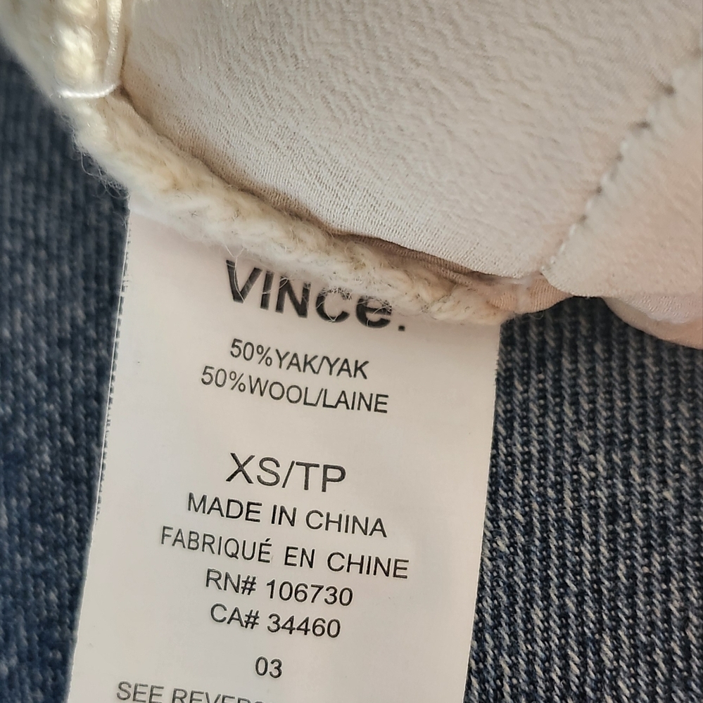 Vince $625 Yak And Wool Luxury Cardigan Size XS Oatmeal/Sand - Picture 5 of 5